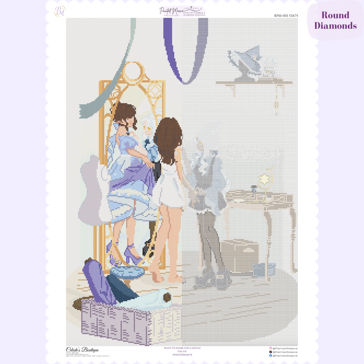 Celeste's Boutique Hand-Rendered Diamond Painting