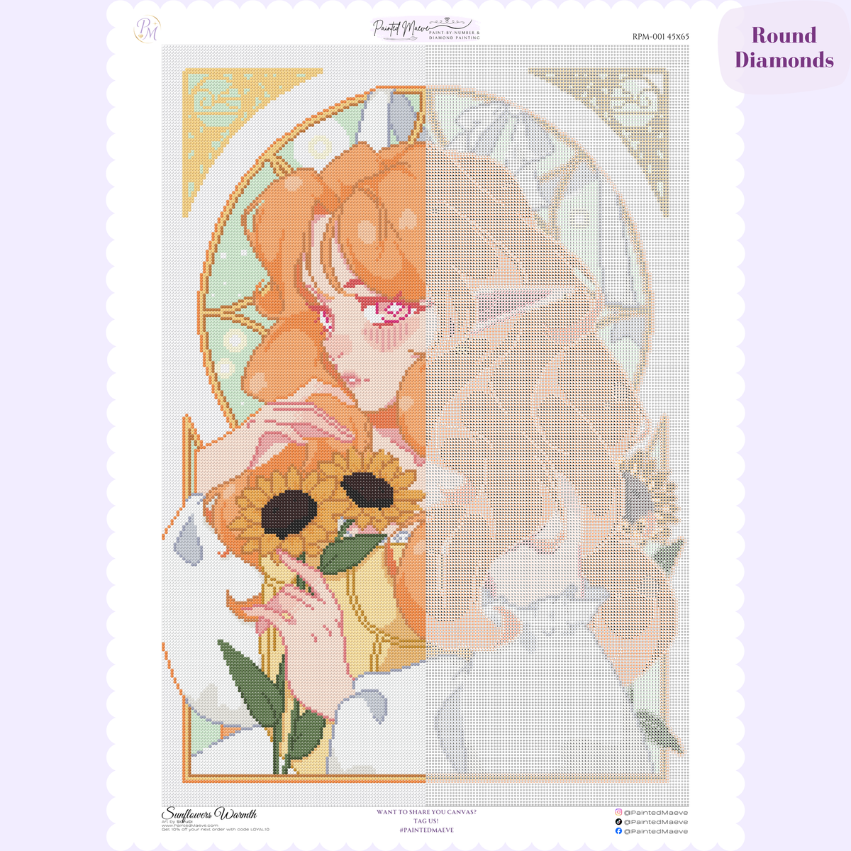 Sunflowers Warmth Hand-Rendered Diamond Painting