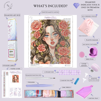 Under the Petals: Hand-Rendered Diamond Painting Collection