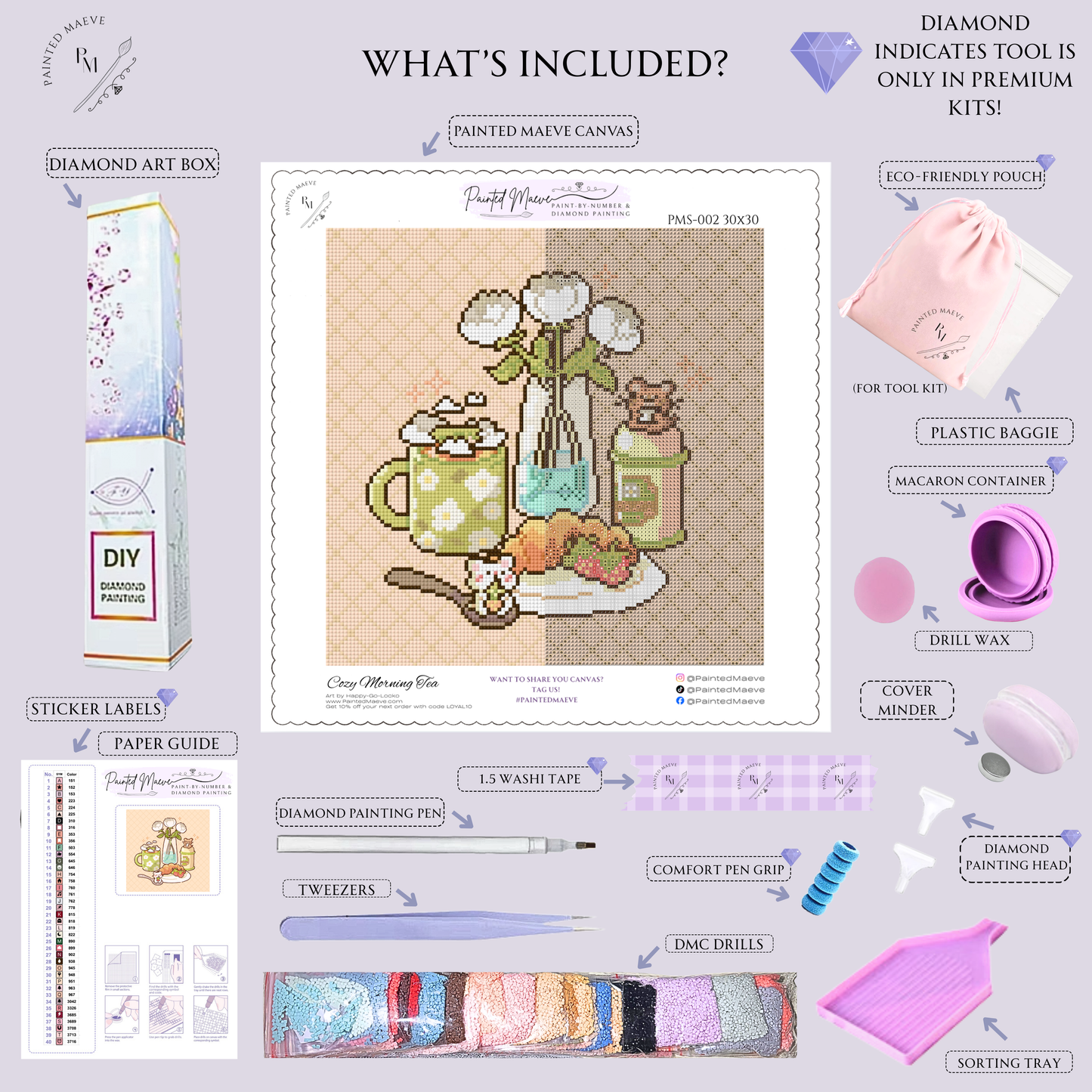 Cozy Morning Tea: Hand-Rendered Diamond Painting Collection