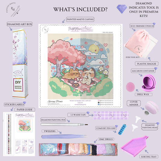 Spring Picnic: Hand-Rendered Diamond Painting Collection