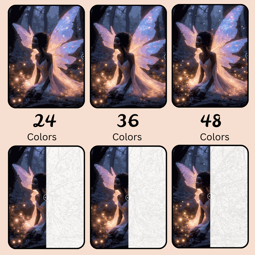 Glimmering Fairy Soul: Paint-by-Number Collection (24/36/48 colors | No Frame)