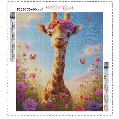 Sunny Giraffe Glow: Diamond Painting Collection