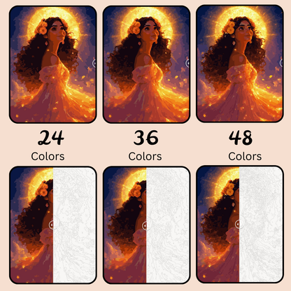 Ethereal Latina: Paint-by-Number Collection (24/36/48 colors | No Frame)