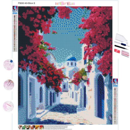 Santorini Serenity: Diamond Painting Collection