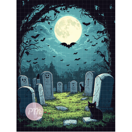 Spooky Cemetery: Paint-by-Number Collection (24/36/48 colors | No Frame)