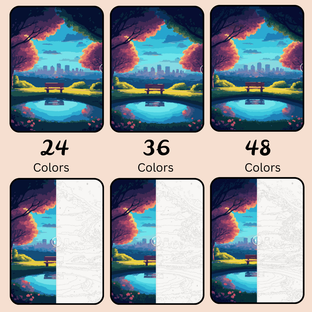 Evening in the Park: Paint-by-Number Collection (24/36/48 colors | No Frame)
