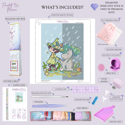 Rainy Wandering: Hand-Rendered Diamond Painting