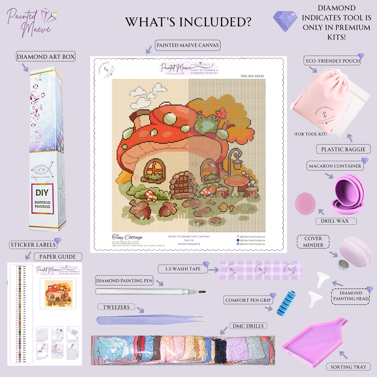 Tiny Cottage: Hand-Rendered Diamond Painting