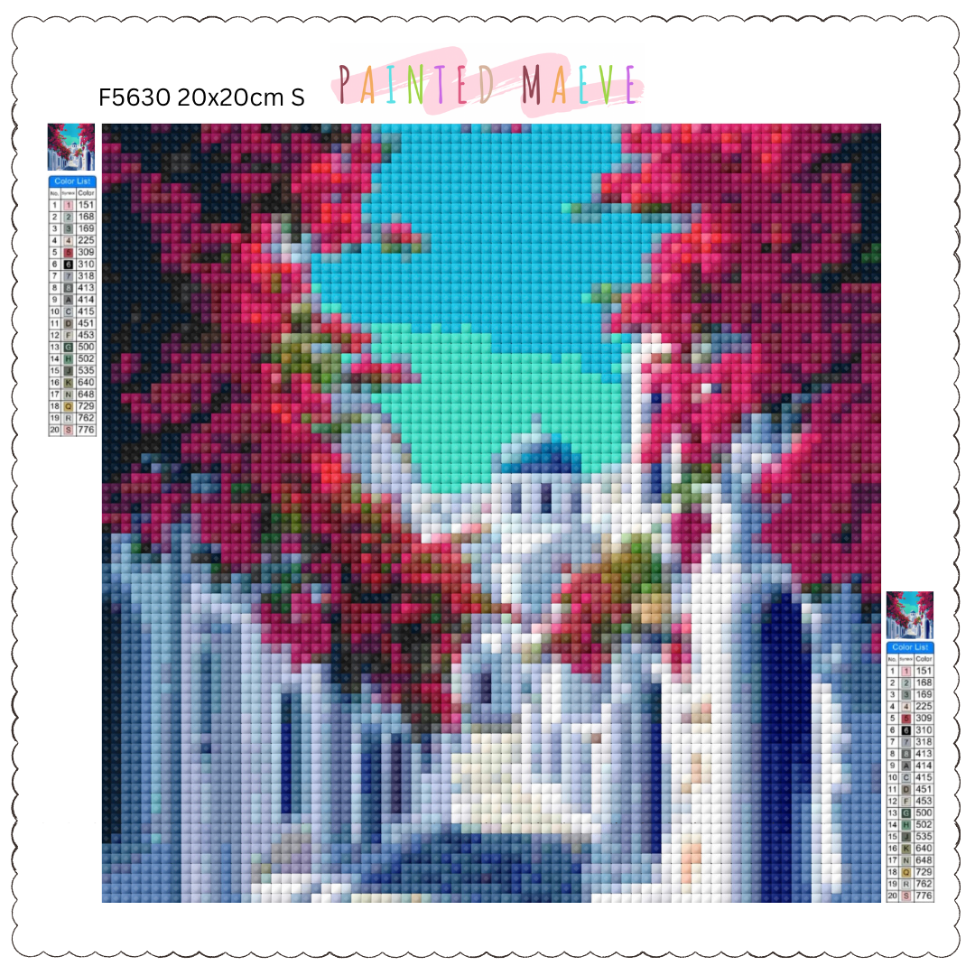 Santorini Serenity: Diamond Painting Collection