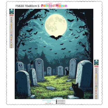 Spooky Cemetary: Diamond Painting Halloween Collection