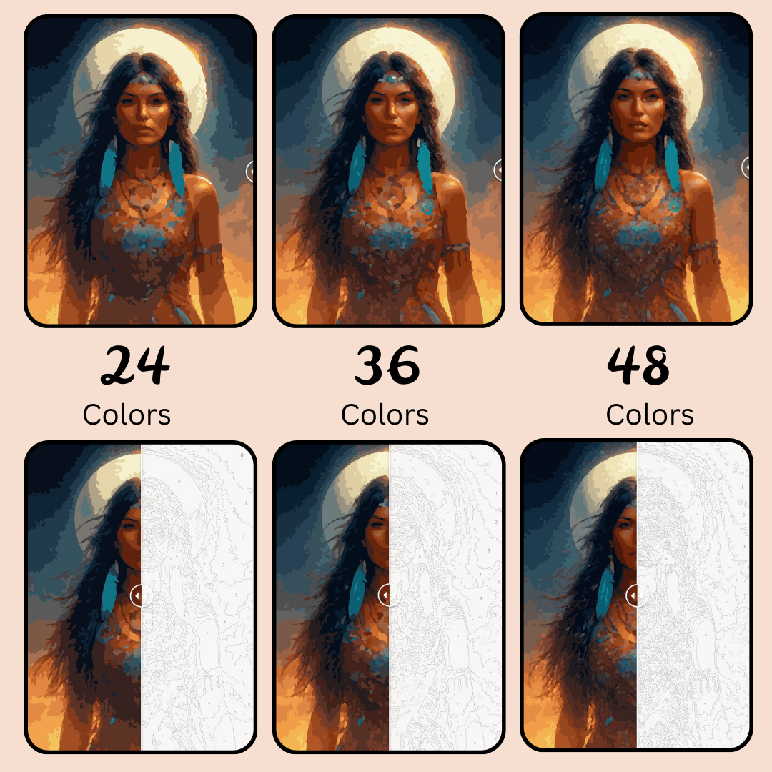 Indigenous Elegance: Paint-by-Number Collection (24/36/48 colors | No Frame)