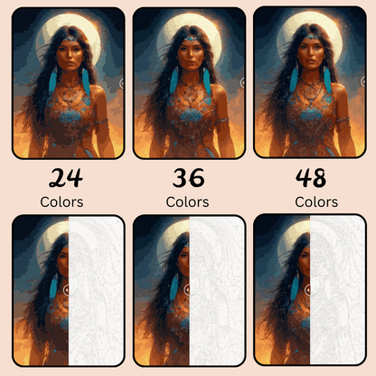 Indigenous Elegance: Paint-by-Number Collection (24/36/48 colors | No Frame)
