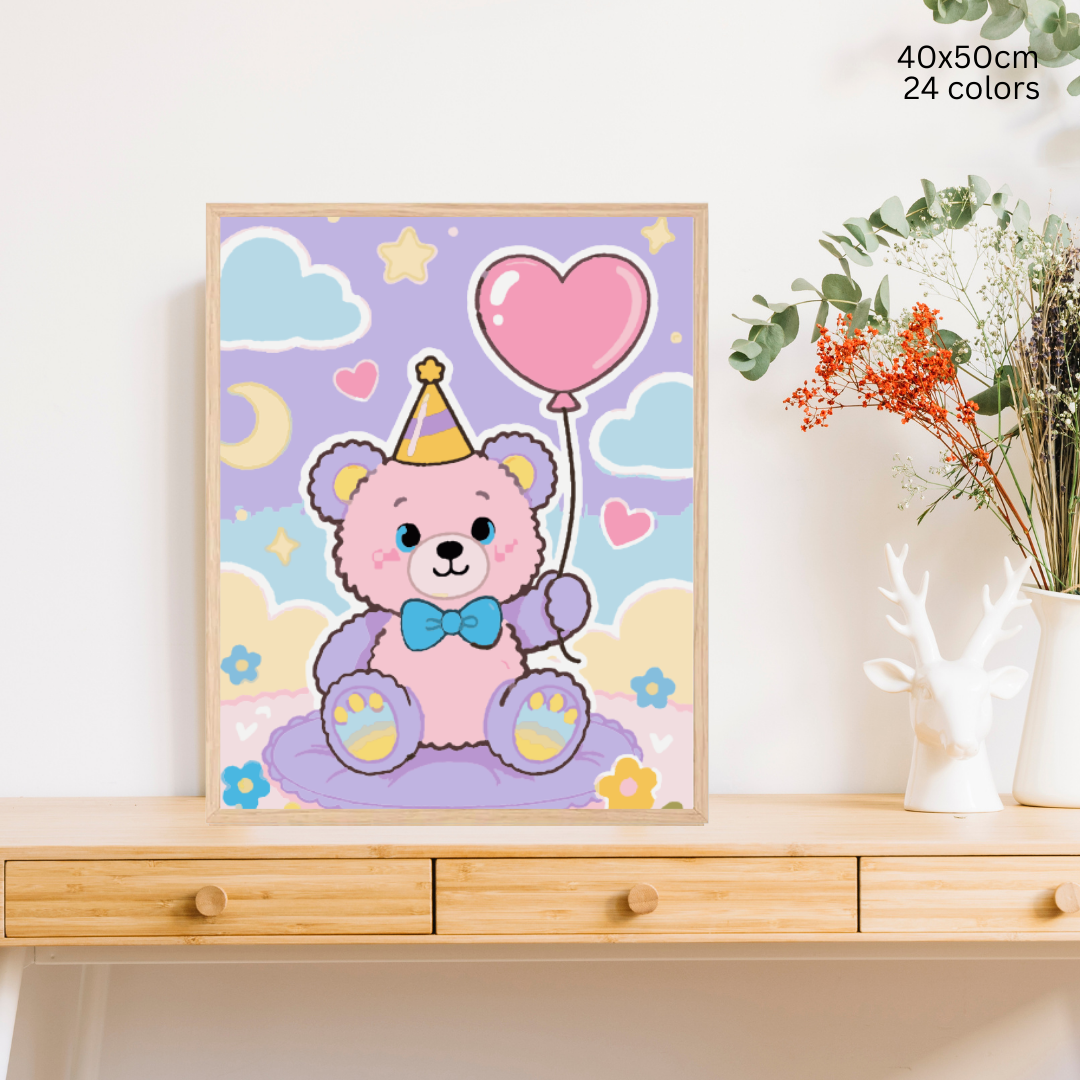 Party Teddy: Paint-by-Number Collection (24/36/48 colors | No Frame)