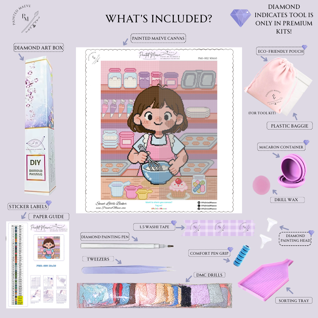 Sweet Little Baker: Hand-Rendered Diamond Painting Collection