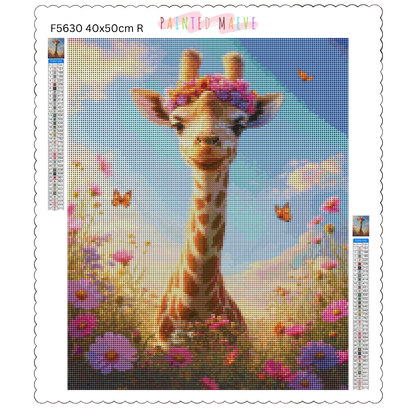 Sunny Giraffe Glow: Diamond Painting Collection