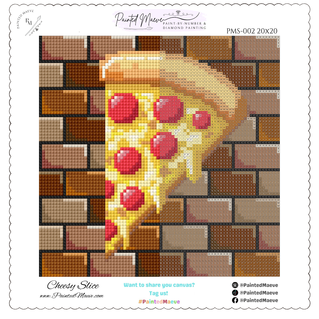 Cheesy Slice: MINI Hand-Rendered Diamond Painting Collection