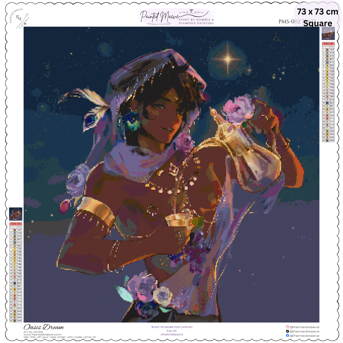 Oasis Dream: Hybrid-Rendered Diamond Painting