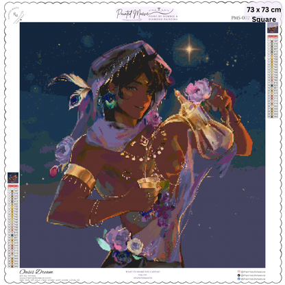 Oasis Dream: Hybrid-Rendered Diamond Painting