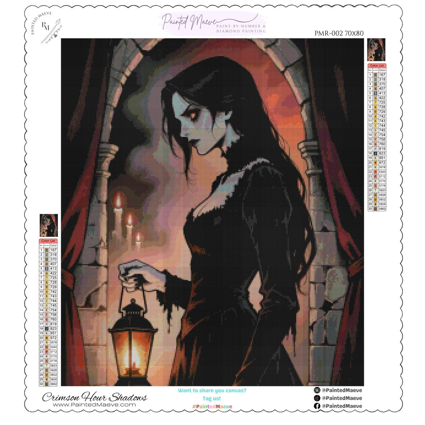 Crimson Hour Shadows: Diamond Painting Halloween Collection