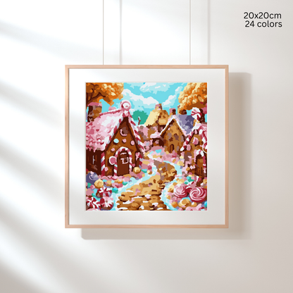 Gingerbread Lane: Paint-by-Number Collection (24/36/48 colors | No Frame)