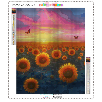 Sunrise Sunflower Meadow: Diamond Painting Collection