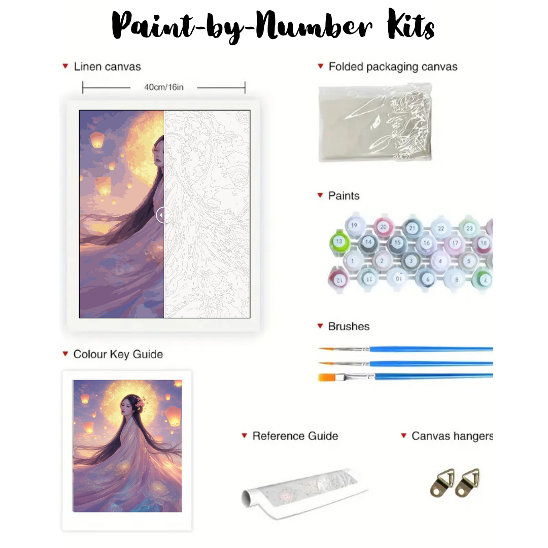 Lotus Princess: Paint-by-Number Collection (24/36/48 colors | No Frame)