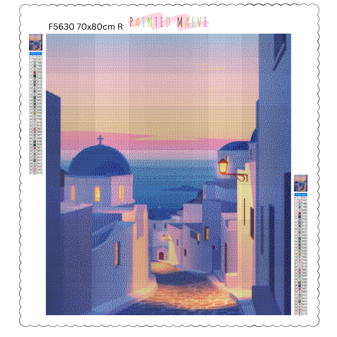 Road in Santorini: Diamond Painting Collection