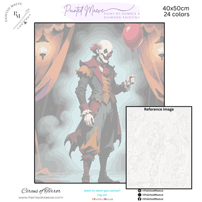 Circus of Terror: Paint-by-Number Halloween Collection (24/36/48 colors | No Frame)
