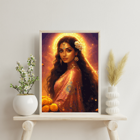 Indian & Marigolds: Paint-by-Number Collection (24/36/48 colors | No Frame)