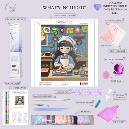 Happy Sushi Chef: Hand-Rendered Diamond Painting Collection
