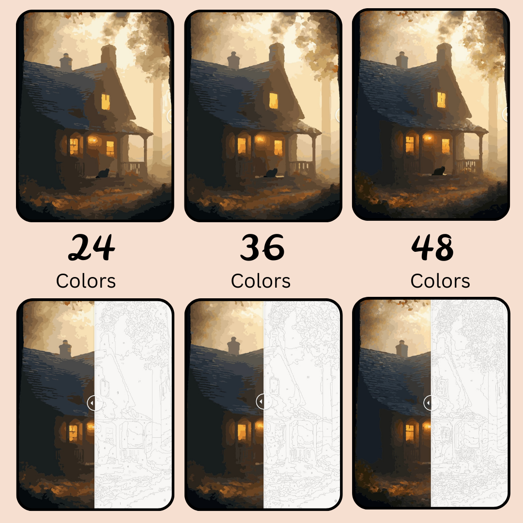 Spooky Porch: Paint-by-Number Collection (24/36/48 colors | No Frame)