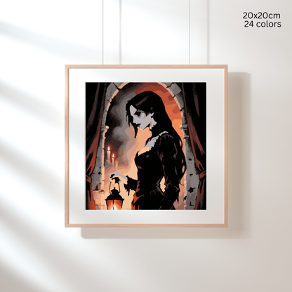 Crimson Hour Shadows: Paint-by-Number Halloween Collection (24/36/48 colors | No Frame)