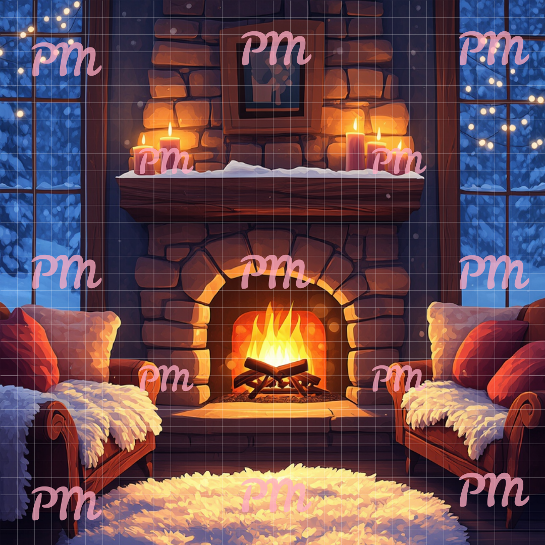 Snowy Fireplace: Diamond Painting Christmas Collection