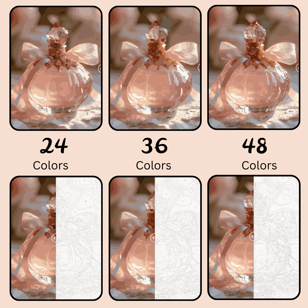 Pretty in Pink Perfume: Paint-by-Number Collection (24/36/48 colors | No Frame)