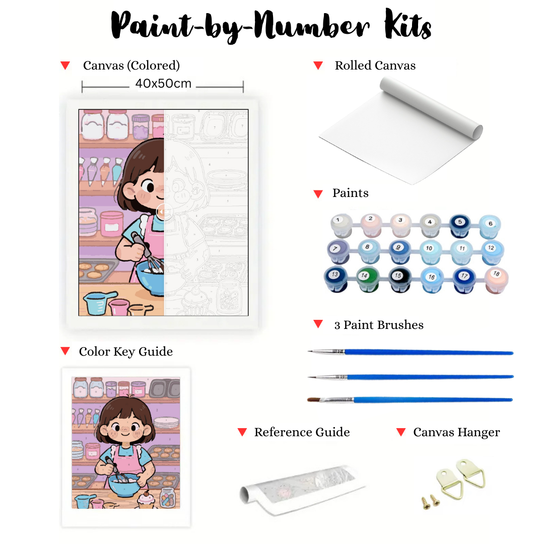 Sweet Little Baker: Paint-by-Number Collection (24/36/48 colors | No Frame)