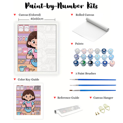 Sweet Little Baker: Paint-by-Number Collection (24/36/48 colors | No Frame)