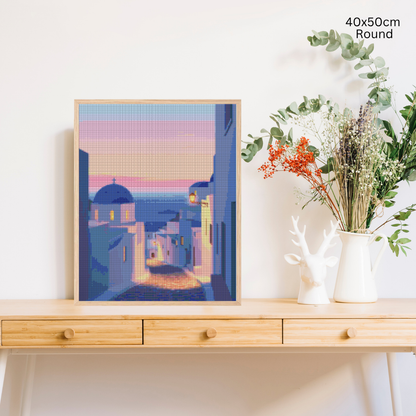 Road in Santorini: Diamond Painting Collection