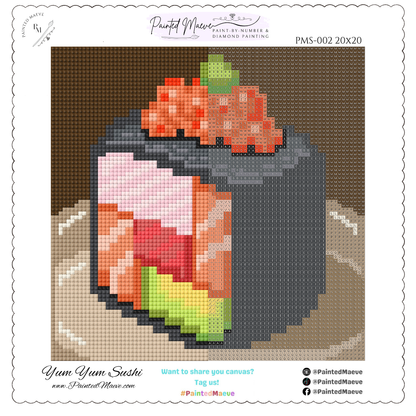 Yum Yum Sushi: MINI Hand-Rendered Diamond Painting Collection