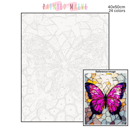 Butterfly Mosaic: Paint-by-Number Collection (24/36/48 colors | No Frame)