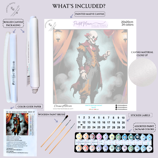 Circus of Terror: Paint-by-Number Halloween Collection (24/36/48 colors | No Frame)