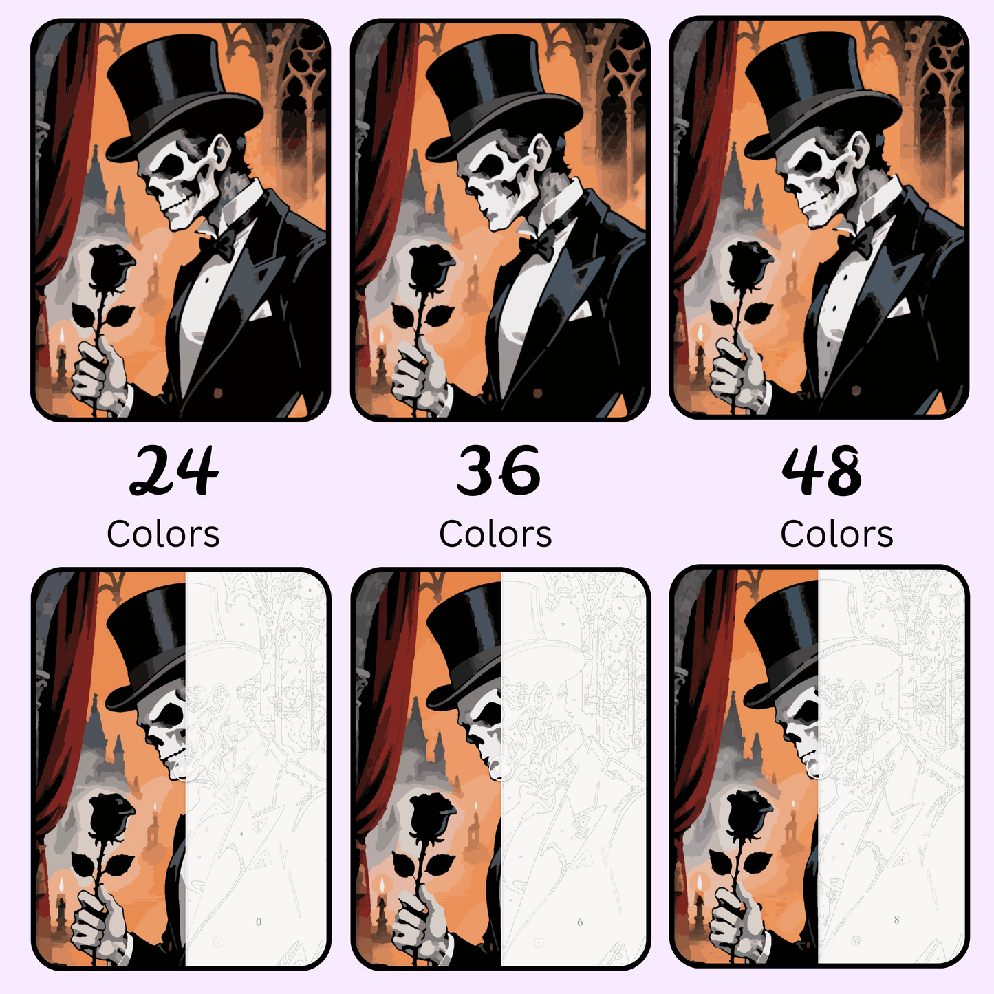 Thorned Gentleman: Paint-by-Number Halloween Collection (24/36/48 colors | No Frame)