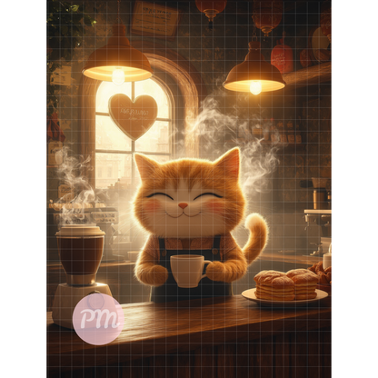 Kitty Barista: Paint-by-Number Collection (24/36/48 colors | No Frame)