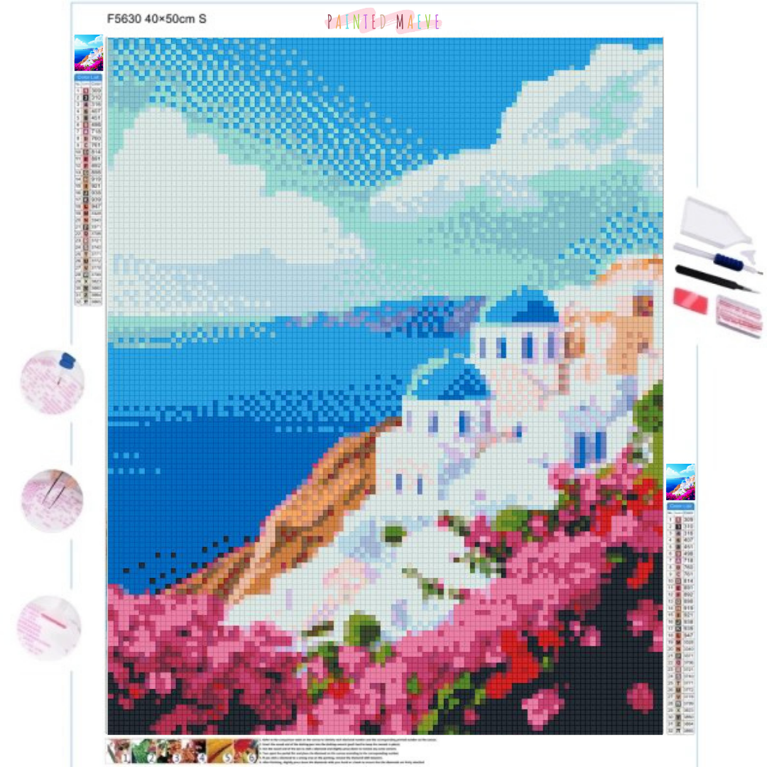 Santorini Bliss: Diamond Painting Collection