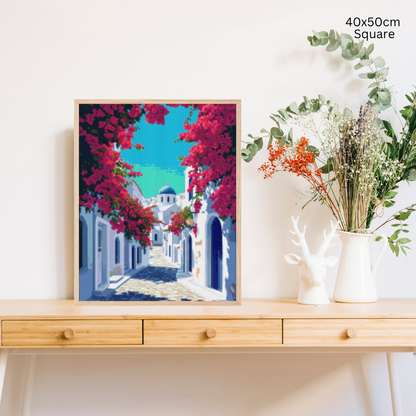 Santorini Serenity: Diamond Painting Collection