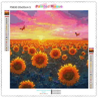 Sunrise Sunflower Meadow: Diamond Painting Collection