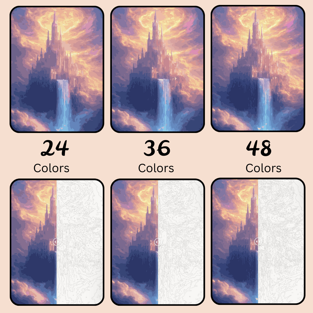 Castle in the Sky: Paint-by-Number Collection (24/36/48 colors | No Frame)