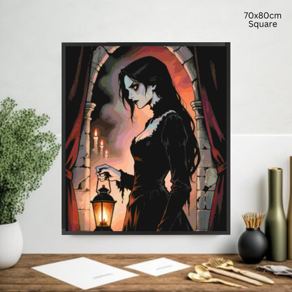 Crimson Hour Shadows: Diamond Painting Halloween Collection