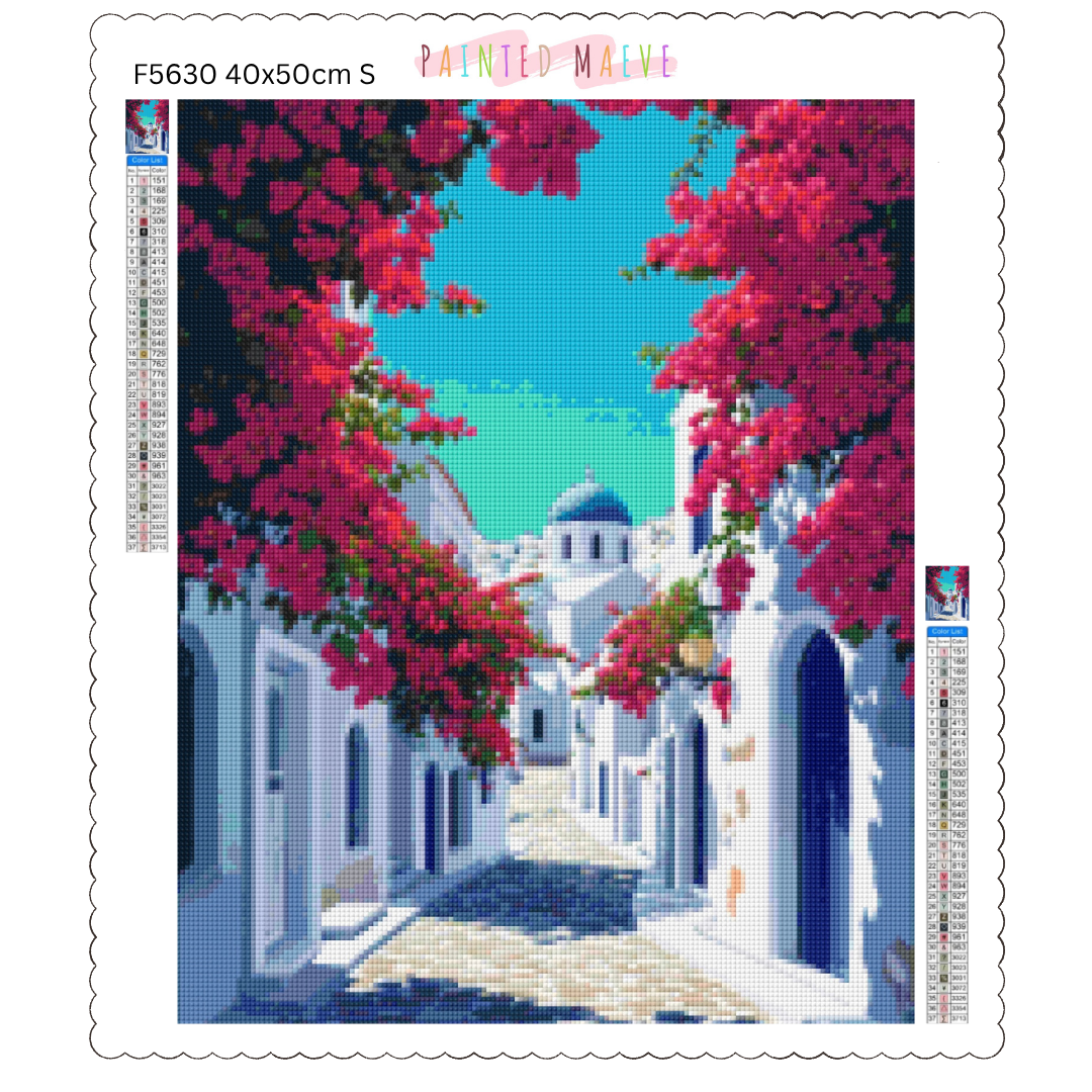 Santorini Serenity: Diamond Painting Collection
