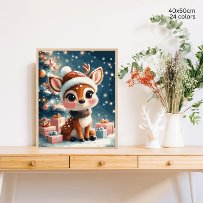 Gifts, Lights & Antlers: Paint-by-Number Christmas Collection (24/36/48 colors | No Frame)
